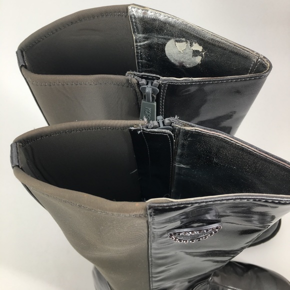 MICHAEL KORS Jorja Grey Silver Riding Boots Size 5 - Picture 7 of 8